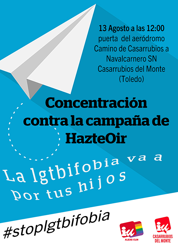 ALEAS Castilla-La Mancha IU CLM hace un llamamiento a las organizaciones LGTBI+ para una concentración de repulsa contra la campaña homófoba de hazteoir.