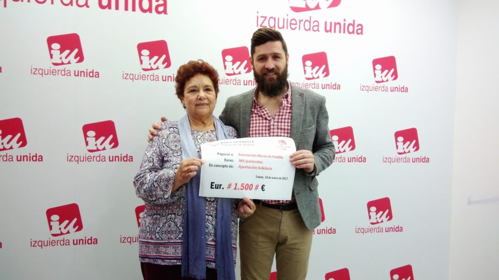IU Toledo destina 1.500 € a la Asociación María de Padilla y 1.200 a Nejapa (El Salvador).